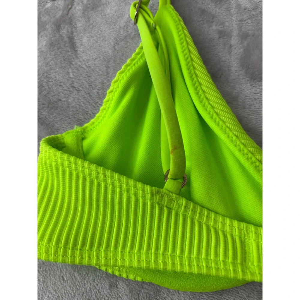 Hollister Neon Lime Green Ribbed Underwire Bikini Set Small Top XS Bottoms